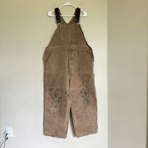 Vintage Carhartt Bib 42 X‎ 26 Overalls Double Knee Lined Trashed Distressed